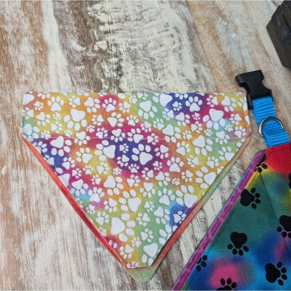 Hand Crafted Over the Collar Dog/Cat Bandanas Set of 3, Size Small